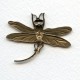 Large Dragonfly Curved Tail Oxidized Brass (3)