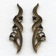 Lily of the Valley Flourishes Oxidized Brass (1 set)