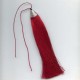 Tassel Silver Topped Red With Black Bead 7"