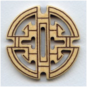 ^Pierced & Carved Antique Faux Ivory Color Center Medallion (1)