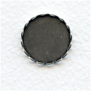Lace Edge Settings 18mm Round Oxidized Silver (6)