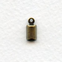 ^3mm Cord End Clamps with a Loop Oxidized Brass (12)