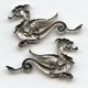 Medieval Style Dragon Stampings Oxidized Silver (1 set)