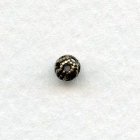 Filigree Round Spacer Beads 4mm Oxidized Brass (24)