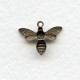 Bee Pendants Oxidized Brass 17mm (12)