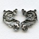 Ornate Floral Right and Left Flourishes Oxidized Silver