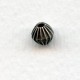 Corrugated Bicone Beads Oxidized Silver 6mm (12)