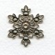 Snowflake Center Piece with Rhinestone Settings Silver (6)