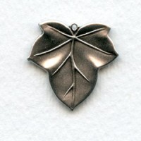 Leaves with a Loop Oxidized Silver 23mm (4)
