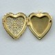 Filigree Heart Locket Raw Brass 28mm Made in the USA