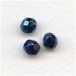^Jet Opal or Blue Iris Iridescent Czech Glass 8mm Beads