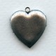 ^Plain Back Heart Shape Filigree Locket Oxidized Silver 28mm (1)