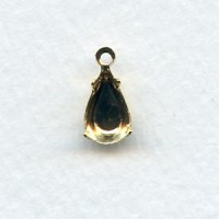Pear Shape 10x6mm Pendant Settings Bright Gold Plated (12)