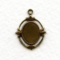 Floating Leaves Settings 8x6mm Oxidized Brass (12)