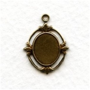 Floating Leaves Settings 8x6mm Oxidized Brass (12)