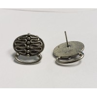 Mirror Snake Pattern Earring Tops Oxidized Silver (2)