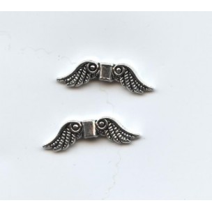Angel Wings Spacer Beads Antique Silver (6)