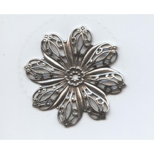 Filigree Flower Oxidized Silver 45mm (1)