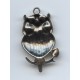 Large Owl Pendant Antique Silver 40x24mm (1)
