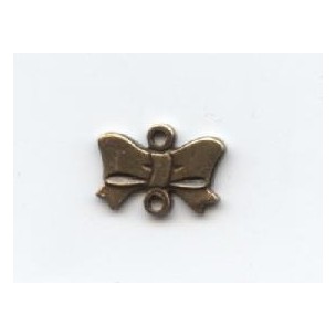 Tiny Bow Connectors Oxidized Brass 10mm (12)