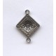 Square Medallion Connector 21mm Oxidized Silver (6)