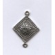 Square Medallion Connector 21mm Oxidized Silver (6)