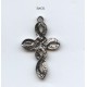 Cross pendant of twisted ribbon 38x23mm Antique Silver (1)