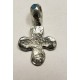 Hammered cross pendant with large loop, 31x19mm Antique Silver (1)