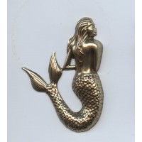 Large Mermaid Stampings Oxidized Brass 53mm (2)