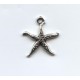 Thin Starfish Charm Light Antique Sterling Silver plated pewter (2)
