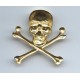 Large Skull and Crossbones Raw Brass 55mm (1)