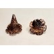 ^Flower Shaped Filigree Cone Oxidized Copper 34mm (1)
