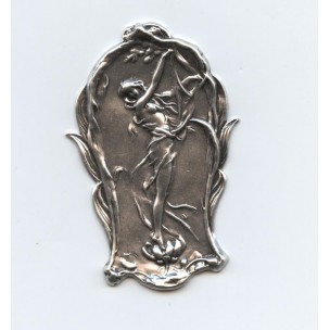 Art Nouveau Style Lady in a Lily Oxidized Silver (1)