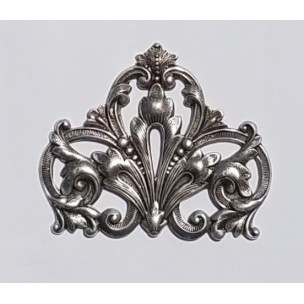 Grand Ornate Corner Stamping Oxidized Silver (1)
