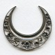 Large Art Nouveau Moon Stamping 62mm Oxidized Silver (1)