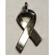 Breast Cancer awareness ribbon Pink and Antique Pewter 19x12mm(1)