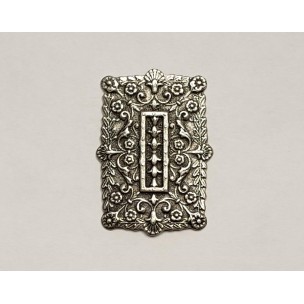 Embossed Rectangles Oxidized silver 35x25mm (6)