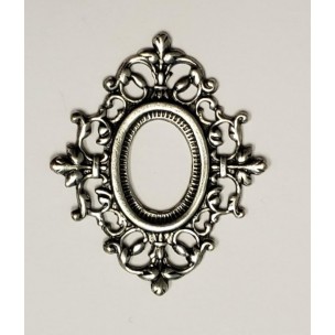 Ornate Filigree Frame 13x9mm Oxidized Silver (1)
