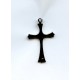 Ornate 50mm Cross Pendant in Silver finish with Imitation turquoise (1)