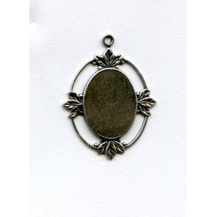 Floating Leaves Settings 18x13mm Oxidized Silver (4)