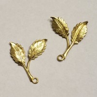 Double Leaves with a Loop Raw Brass, right and left (3 sets)