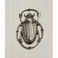 Smaller Egyptian Influence Scarab Beetle Oxidized Silver (2)