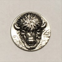 Head of A Buffalo Oxidized Silver 30mm (1)