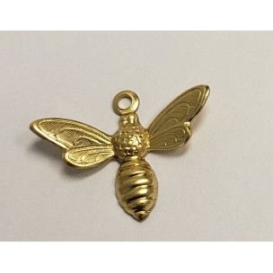 Bee Pendants Raw Brass 17mm (12)