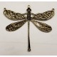 Victorian Style Dragonfly Oxidized Brass Connector with 3 loops 41mm (1)