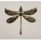Victorian Style Dragonfly Oxidized Brass Connector with 3 loops 41mm (1)