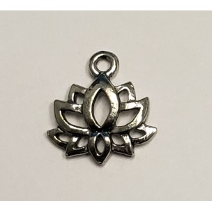 Lotus flower pendant Antique plated pewter (2)