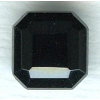 Jet Glass Square Octagon Stones 10x10mm
