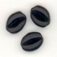 ^Jet 8x6mm Flat Oval Beads from the Czech Republic (24)