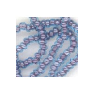 ^Glass Seed Beads Blue Lined with Purple 3mm Size 8/0